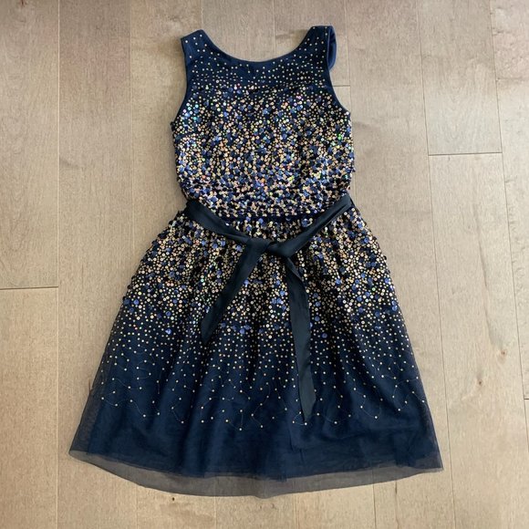 H&M Other - H&M Kids Formal Dress Girls size 9/10 - Navy with Gold Accents